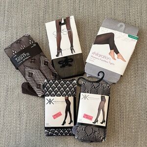 Lot of Women's Tights - Black/Brown/Gray/Navy Patterns